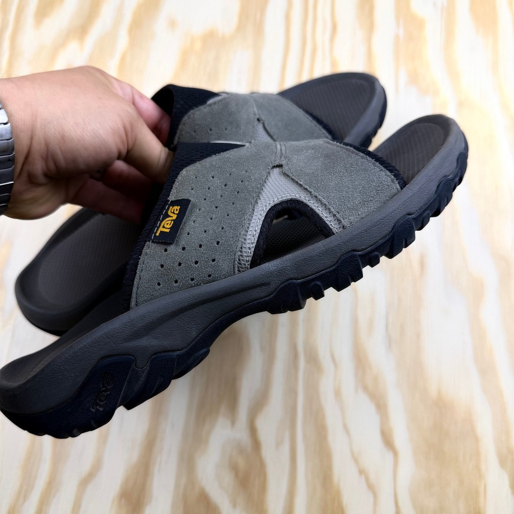 Teva Katavi Mens Suede Outdoor Slide Sandals Grey Black 1019195 Size 7 - Picture 5 of 5
